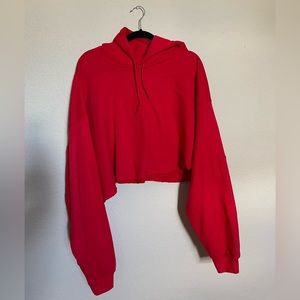 Red Cropped Hoodie